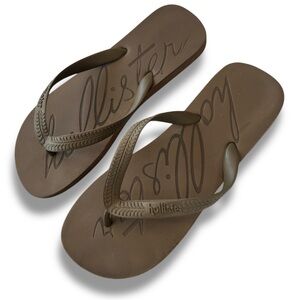 Y2K Hollister Co. Brown Rubber Flip Flops Sandals